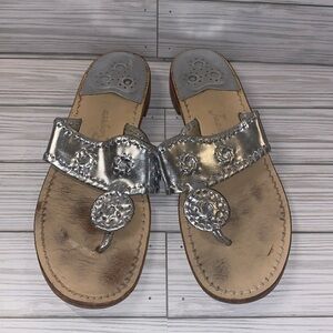 Jack Rogers hampton silver flat Sandals